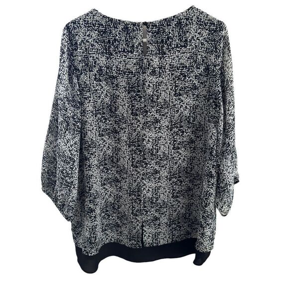AB Studio Layered‎ Blouse Split Back Semi-sheer Sleeves Women’s Size XL - Picture 2 of 8